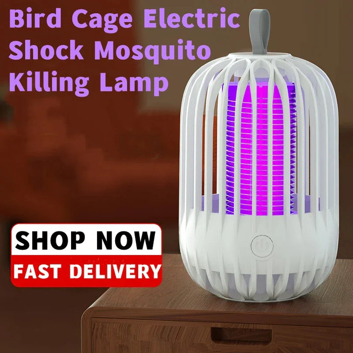 Lampe anti-moustiques électrique LumiCage | Batterie USB | Veilleuse LED & Piège à insectes | Pour intérieur & camping | 13,5 x 8,5 cm