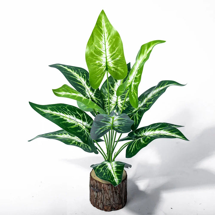 EverTropica Monstera Plante Monstera Artificielle | 43 cm | 12 Branches | Feuilles Décoratives Tropicales pour Maison & Jardin