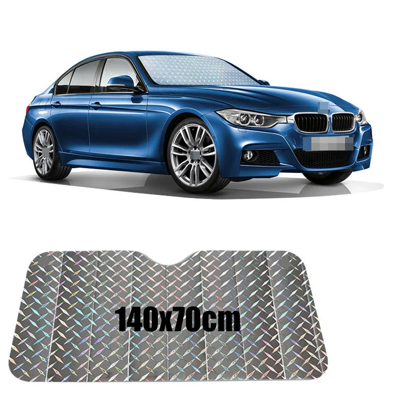 SOLVEX Pare-Soleil Auto | Protection UV & Protection Contre la Chaleur pour Pare-Brise Avant et Arrière | Aluminium Réfléchissant | Universel
