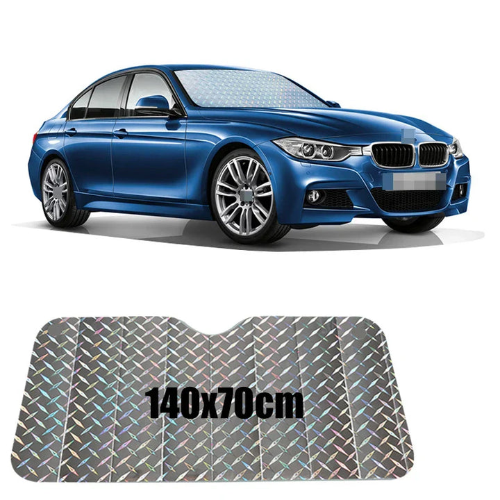 SOLVEX Pare-Soleil Auto | Protection UV & Protection Contre la Chaleur pour Pare-Brise Avant et Arrière | Aluminium Réfléchissant | Universel
