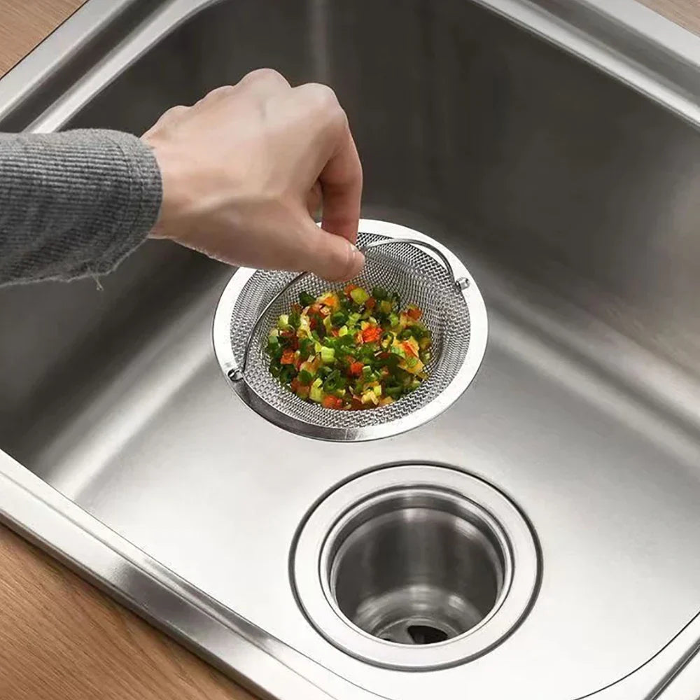 Filtre de Drain DrainGuard Inox | Filtre en acier inoxydable pour cuisine et salle de bain | Retient les restes de nourriture et les cheveux | Antirouille et durable