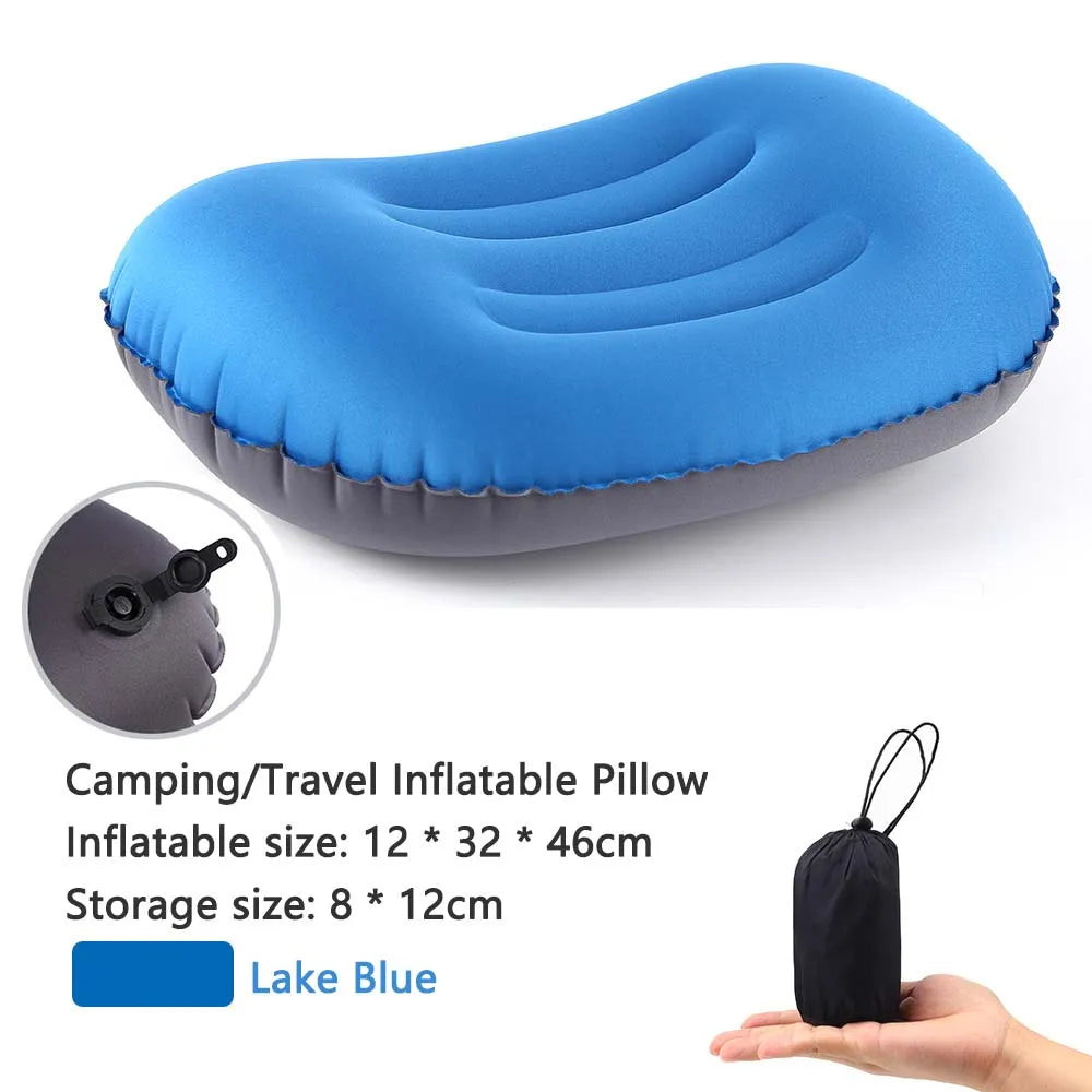 AirNest Coussin de Camping Gonflable | Compressible & Pliable | Support de Cou pour Camping, Randonnée & Voyage