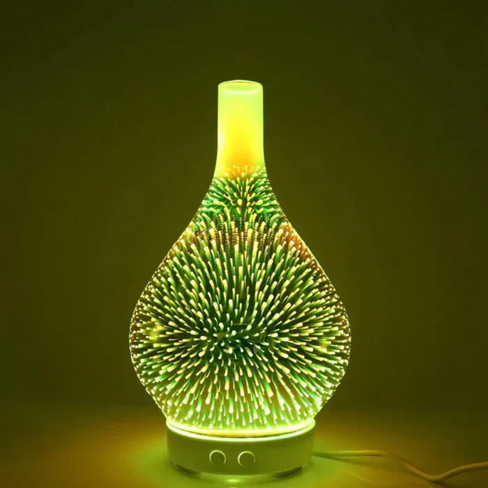 Diffuseur d'arômes Vivalume avec LED | Effet verre 3D & brumisation ultrasonique | Réservoir d'eau de 500 ml | Changement de couleur & minuterie