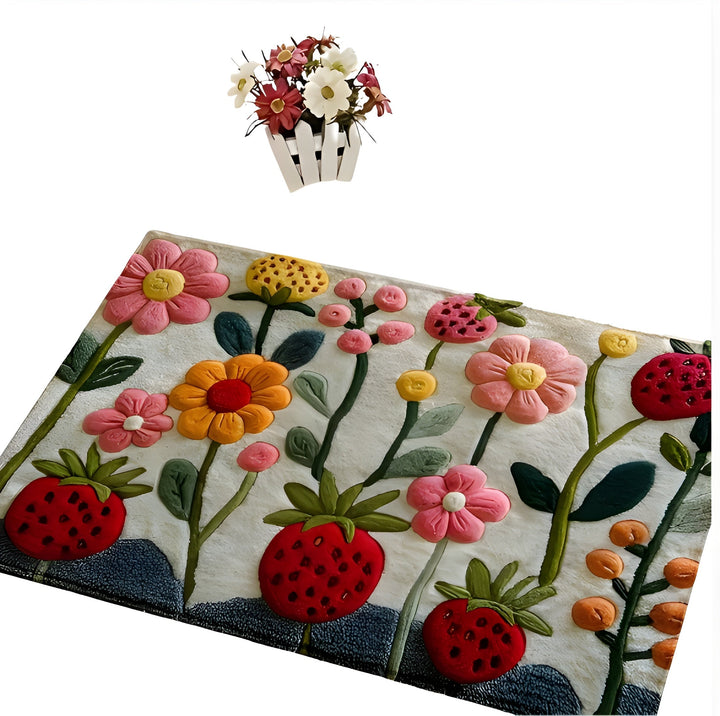 Tapis de sol 3D Florina | Surface douce comme le cachemire | Antidérapant & facile d'entretien | Pour salle de bain & entrée