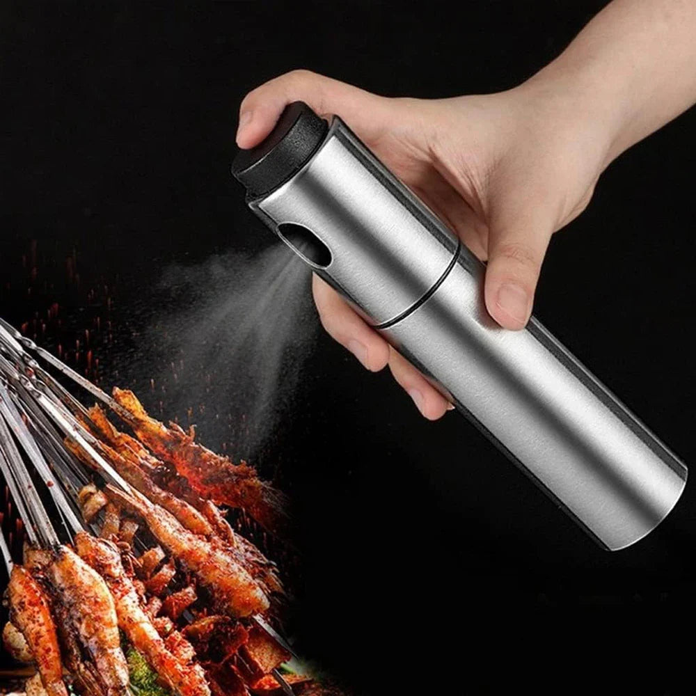 Pulvérisateur d'huile CULINARA FineMist | Flacon pulvérisateur en acier inoxydable de 100 ml | Pour huile, vinaigre & BBQ | Rechargeable & dosage fin