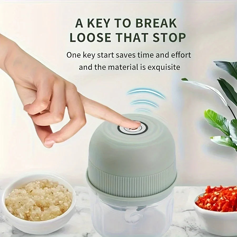 Mini Hachoir Électrique | 250 ml | Rechargeable par USB | Hachoir à Ail, Légumes & Viande