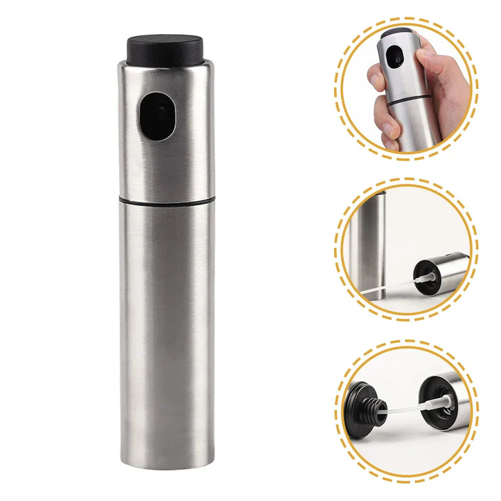 Pulvérisateur d'huile CULINARA FineMist | Flacon pulvérisateur en acier inoxydable de 100 ml | Pour huile, vinaigre & BBQ | Rechargeable & dosage fin