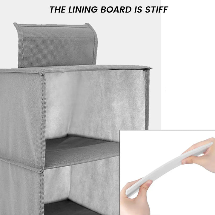 OrdoLino Organisateur de rangement suspendu 10 couches | Pliable et gain de place | Pour chaussures, vêtements et accessoires dans le placard