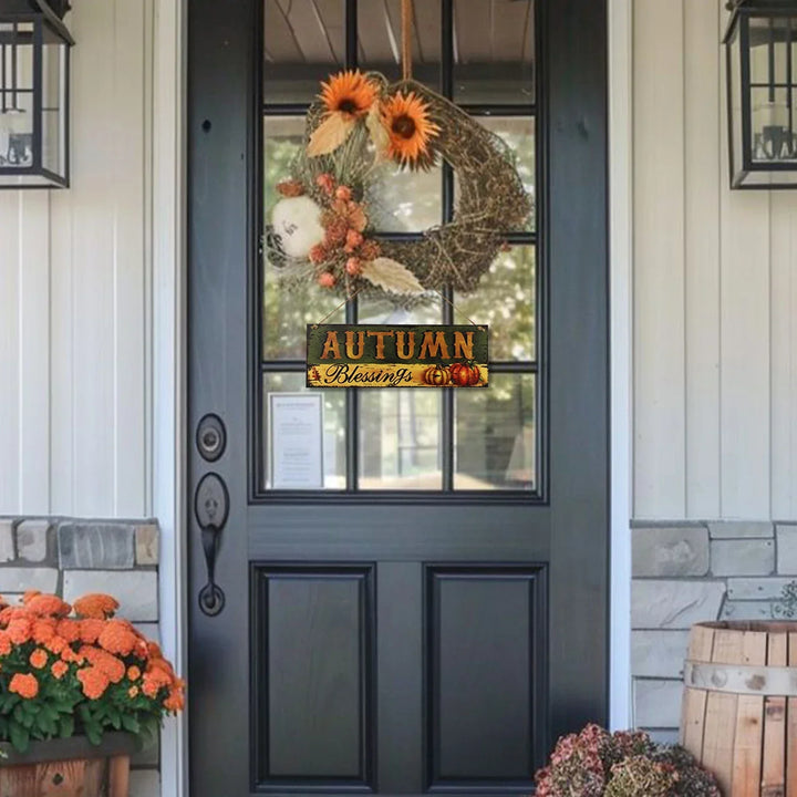 Panneau de bienvenue en bois HarvestWelcome | Décoration d'automne et de Thanksgiving pour porte et jardin