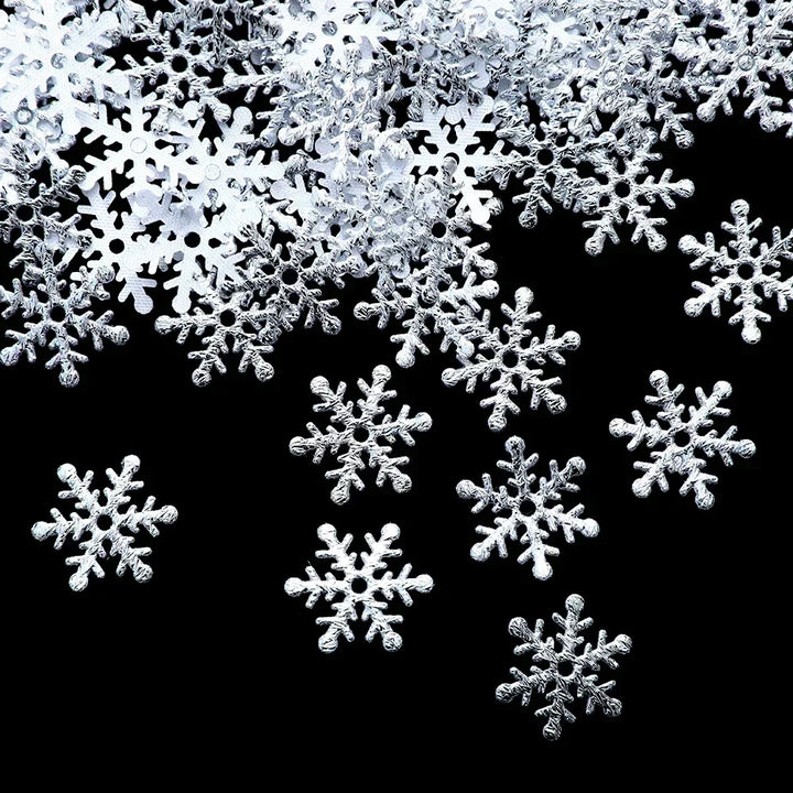 Frostivelle | 300 pièces de confettis flocons de neige | 2 cm | Décoration de Noël hivernale | Pour arbre, table & décoration de gâteaux