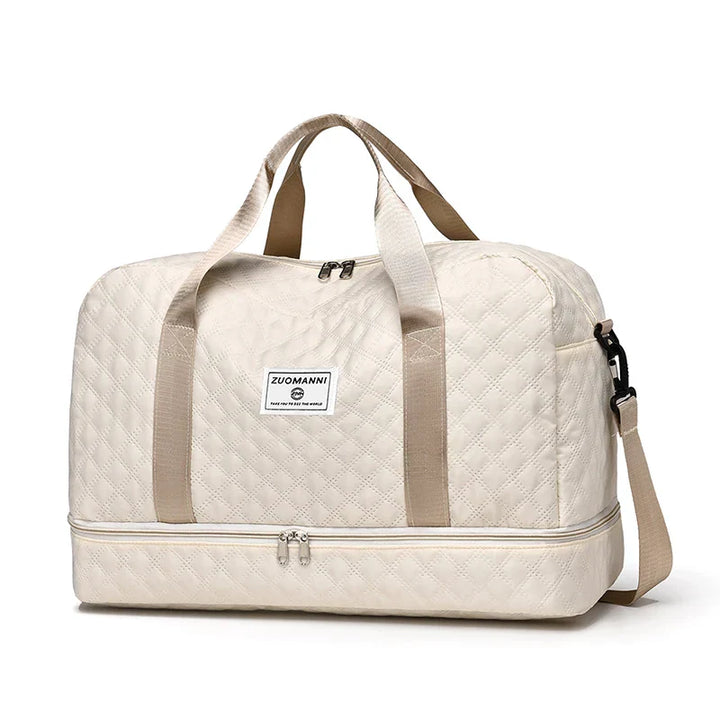 Raumio TravelFlex Sac de voyage léger avec motif en losange | Grand sac de sport et de week-end avec compartiment à chaussures et compartiment humide | Adapté aux bagages à main et pliable