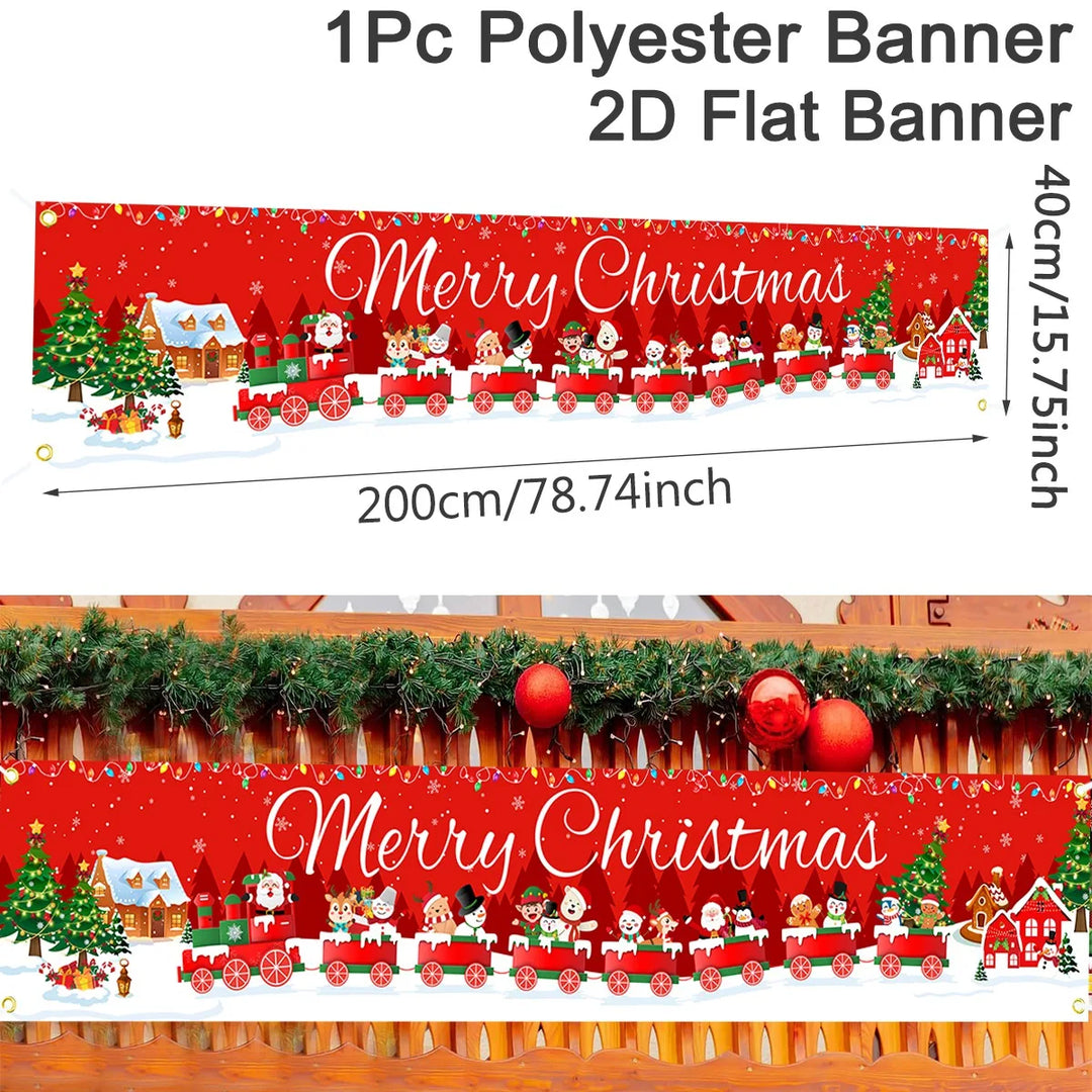 Bannière de Noël FestiJoy | Joyeux Noël & Bonne Année 2025/2026 | Décoration intérieure & extérieure | Résistante aux intempéries & Réutilisable