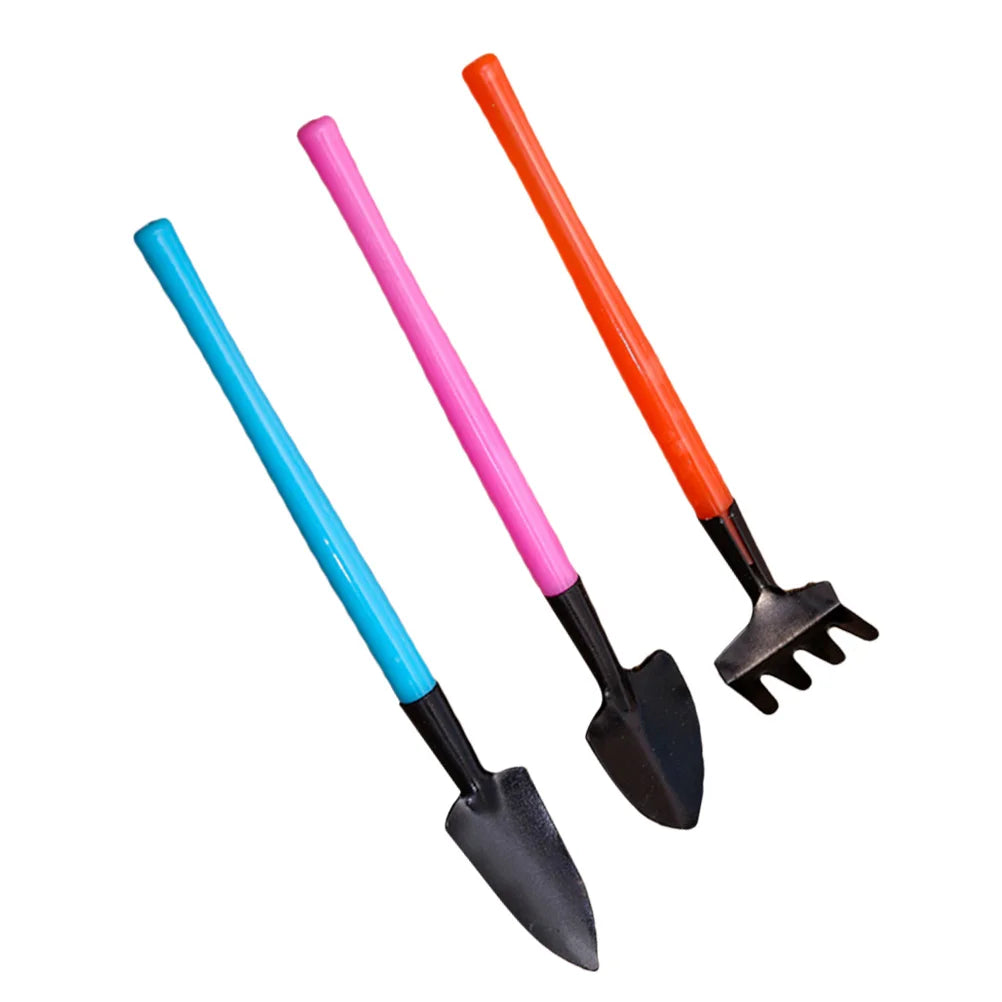 Florinita Ensemble d'outils de jardinage miniatures 3 pièces | Petite pelle, râteau & pelle | Pour plantes d'intérieur & bonsaïs | Longueur 22 cm