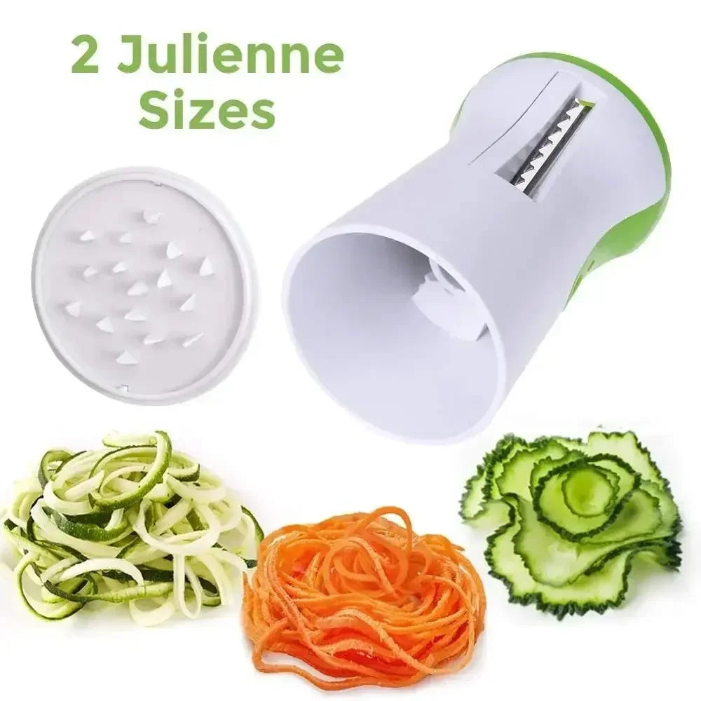 VeggiTwist Spiralschneider | Pour légumes & fromage | Manuel & compact | Acier inoxydable & plastique sans BPA