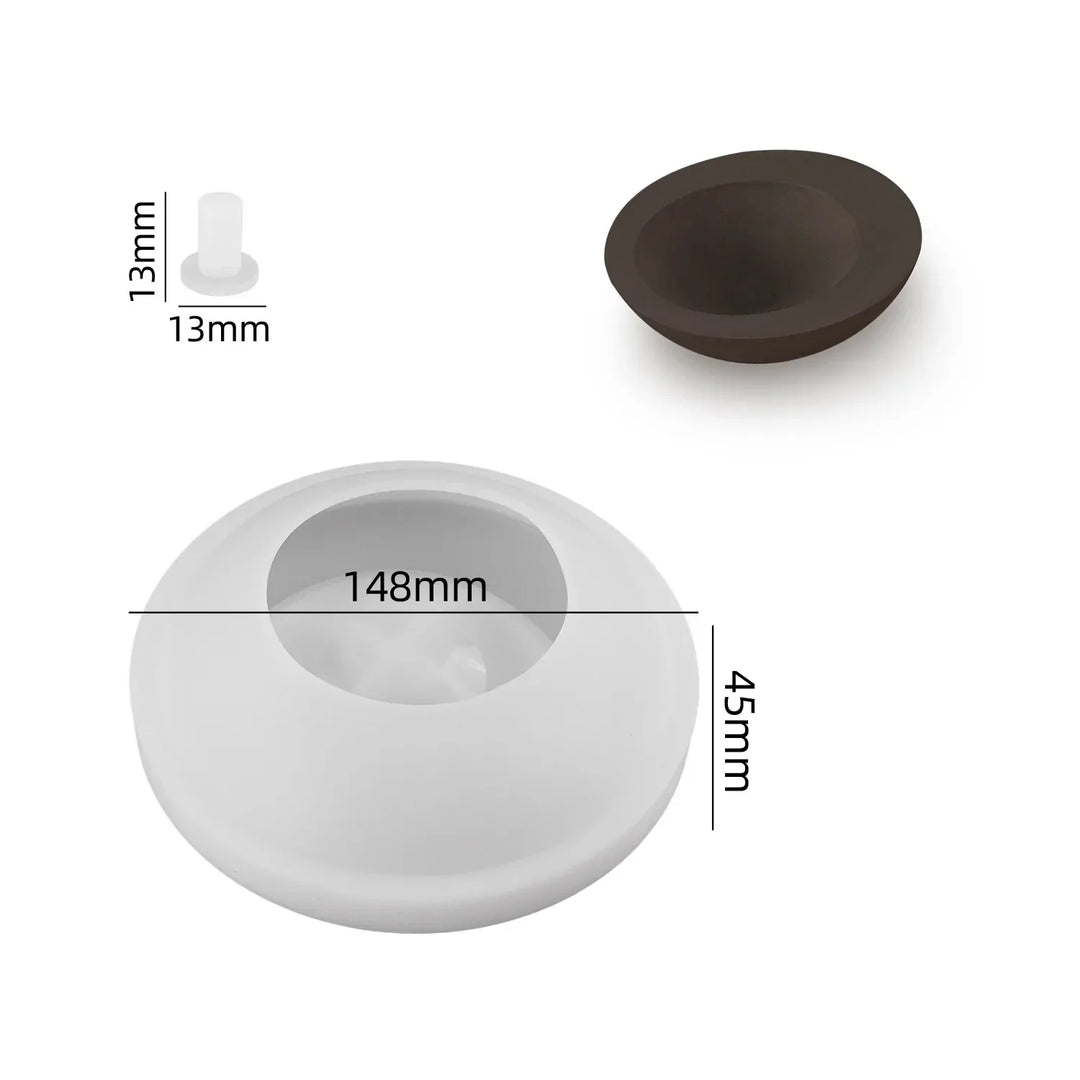 Formora | Moule en silicone plat irrégulier | Moule décoratif et de coulée rond | Pour résine, plâtre et porte-bijoux