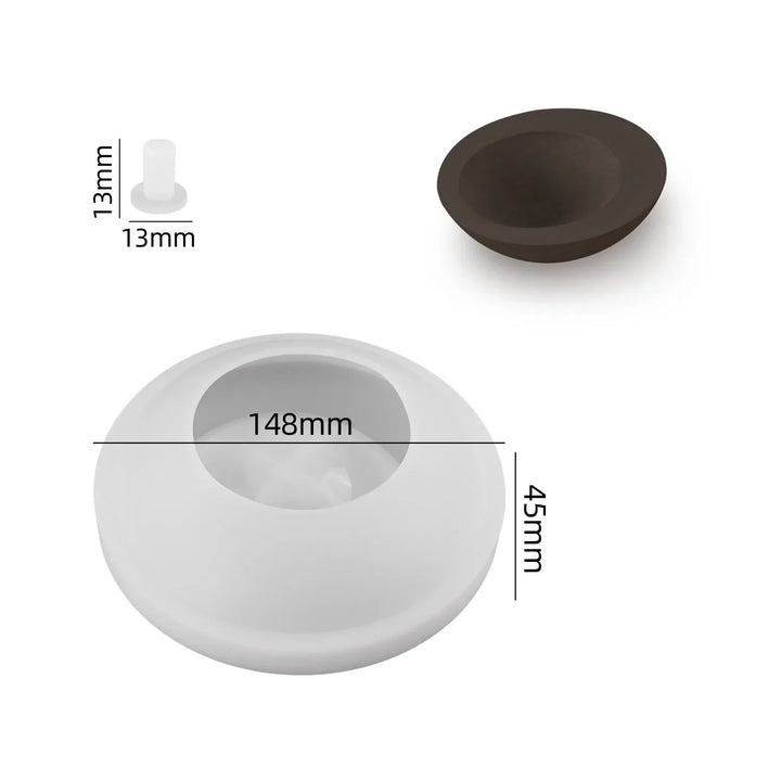 Formora | Moule en silicone plat irrégulier | Moule décoratif et de coulée rond | Pour résine, plâtre et porte-bijoux