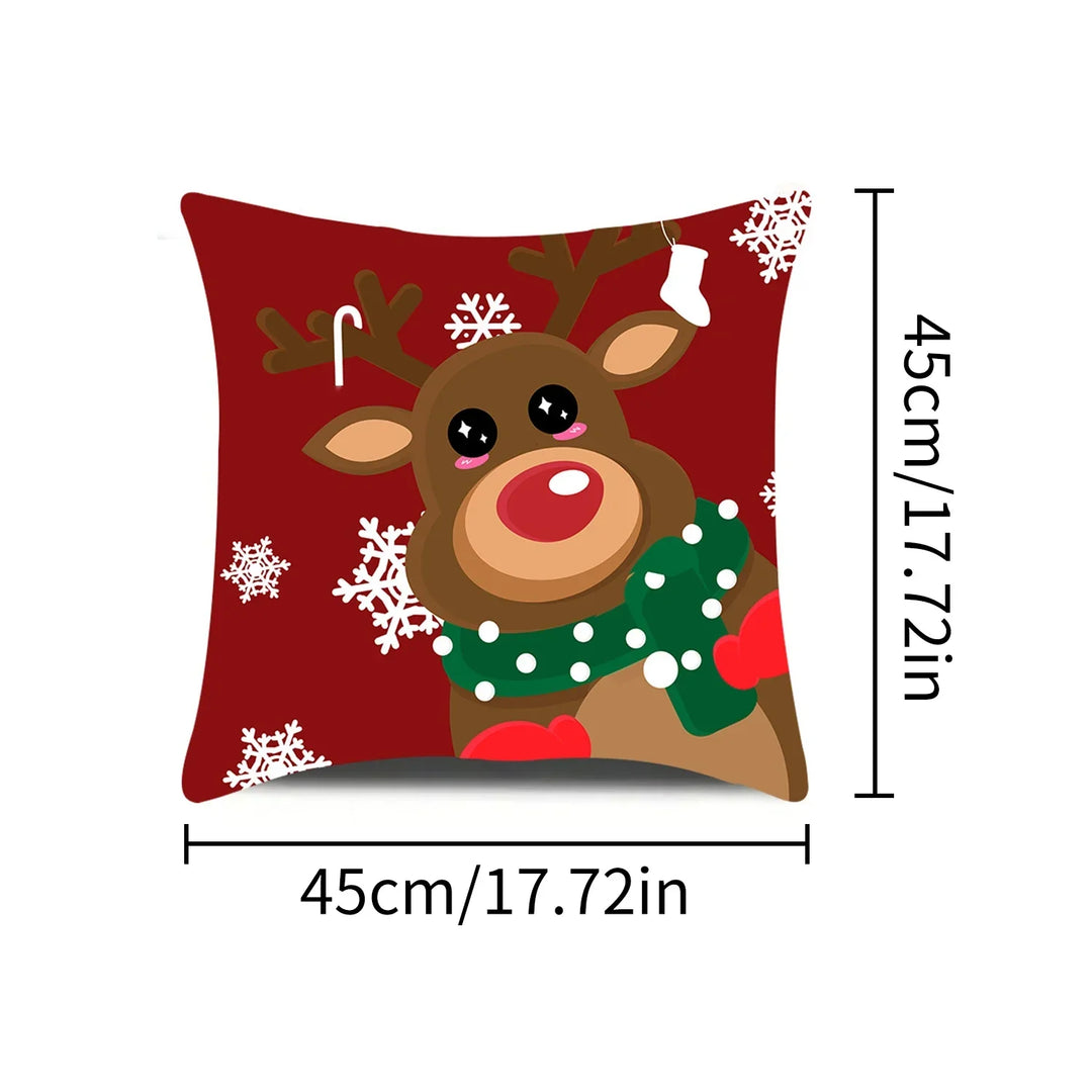 Housse de coussin de Noël Lunavia | Impression 2D | Design Père Noël | 45×45 cm | Décoration de Noël festive & idée cadeau