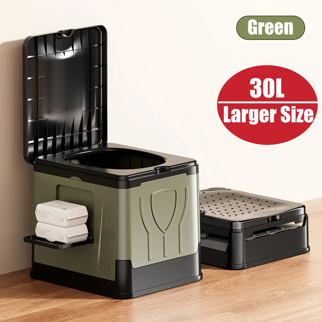 Toilette de camping pliable Camploo XL | Portable avec couvercle | Extra grande et stable | Pour extérieur, voyage et bateau