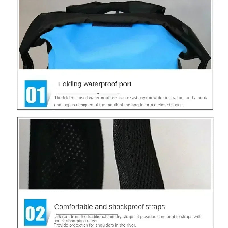 Sac à dos étanche AquaDryX 25L | Sac à dos flottant | Rolltop & Respirant | Idéal pour le kayak, le trekking & les activités de plein air