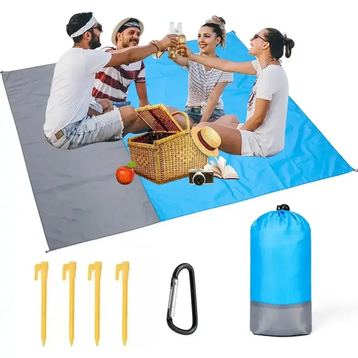 Couverture de Plage AeroLoom | XXL 210x200 cm | Imperméable & Anti-sable | Ultra-légère & Portable