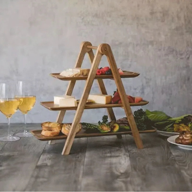 NaturServe Plateau en Bois | Plateau Décoratif pour Fruits & Casse-Croûte | Parfait pour la Cuisine & le Salon | 30 × 20 × 3 cm