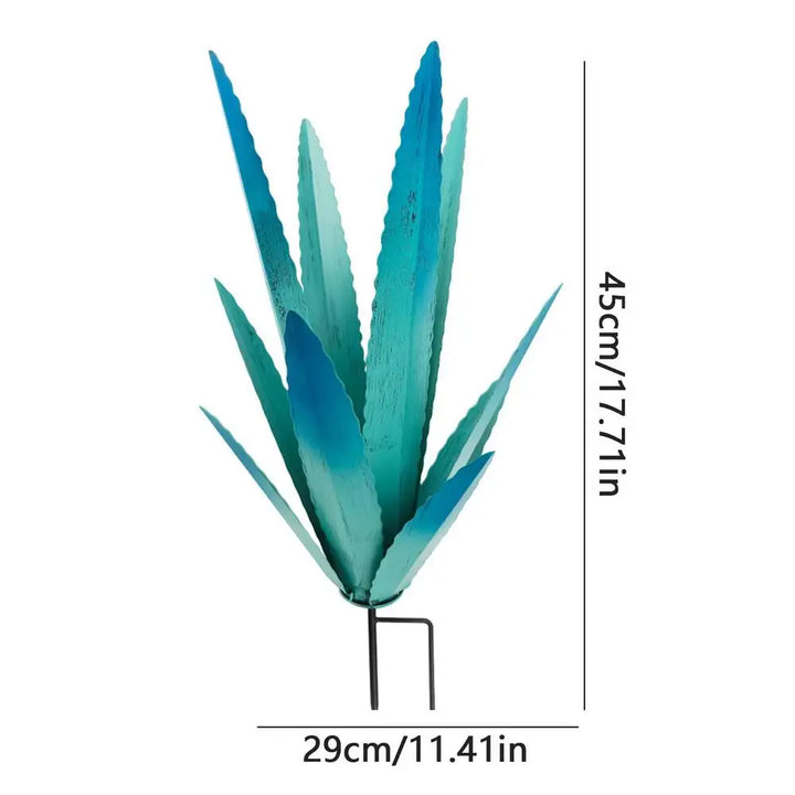 Floraza Métal Agave Sculpture | Décoration de jardin artisanale | Résistante aux intempéries & Élégante | 29 × 29 × 45 cm