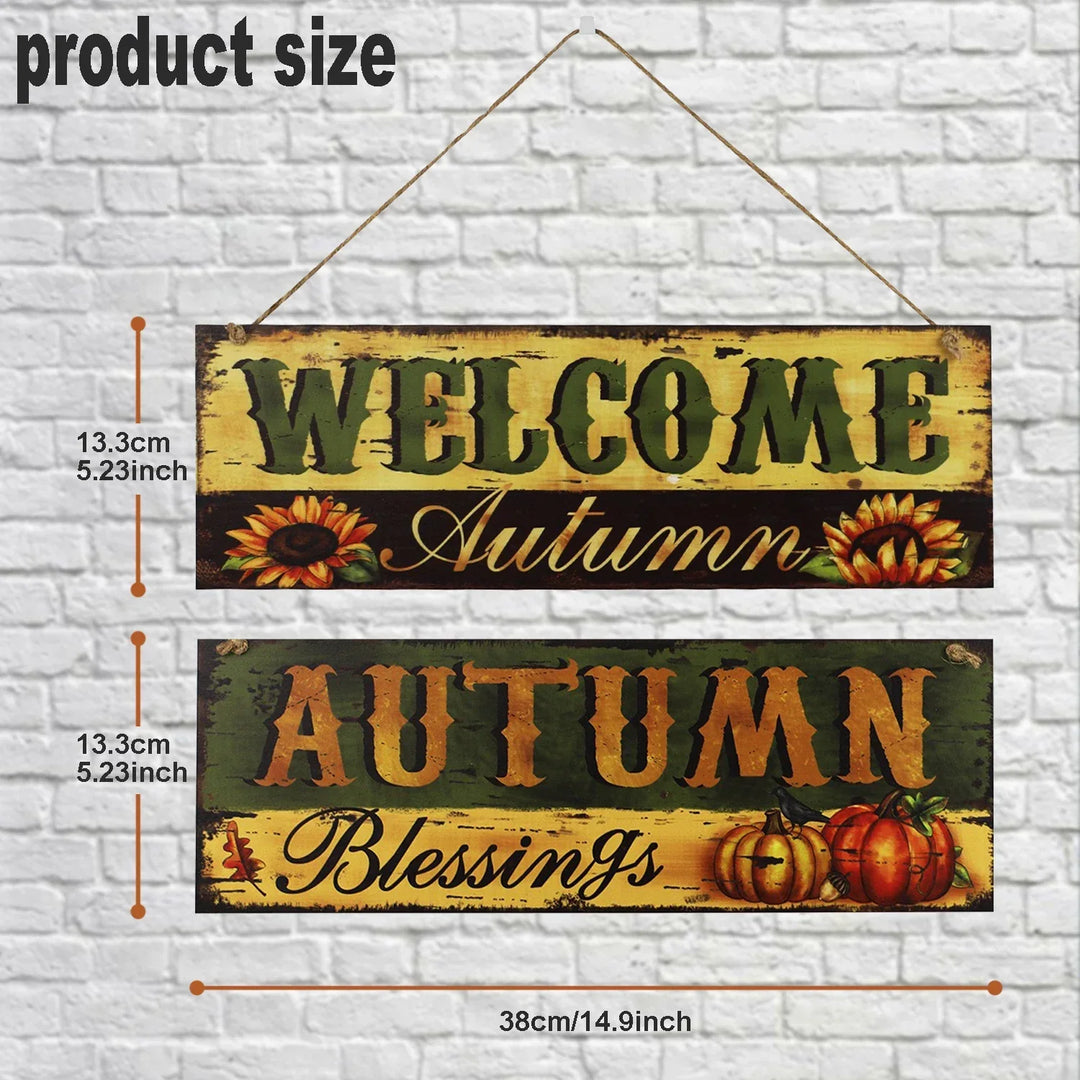 Panneau de bienvenue en bois HarvestWelcome | Décoration d'automne et de Thanksgiving pour porte et jardin