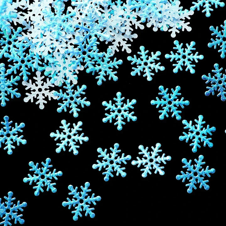 Frostivelle | 300 pièces de confettis flocons de neige | 2 cm | Décoration de Noël hivernale | Pour arbre, table & décoration de gâteaux