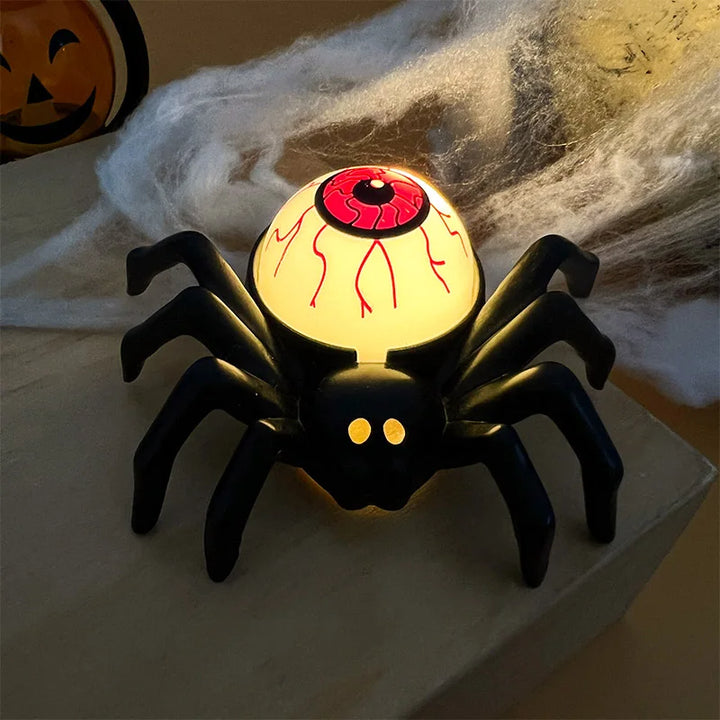Halloween-Deko CreepyFlame | Bougie LED avec Araignée & Crâne | Lampe Effrayante pour Maison, Bar & Fête