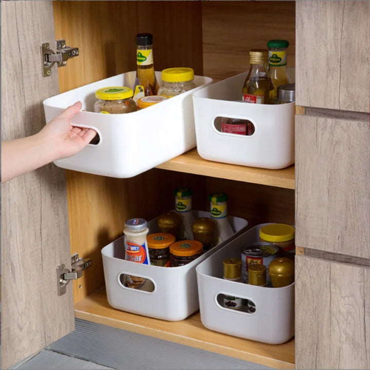 Boîte de rangement Orglino en PP | Empilable & Polyvalente | Pour la salle de bain, la cuisine, le maquillage & le bureau | En 3 tailles & 3 couleurs