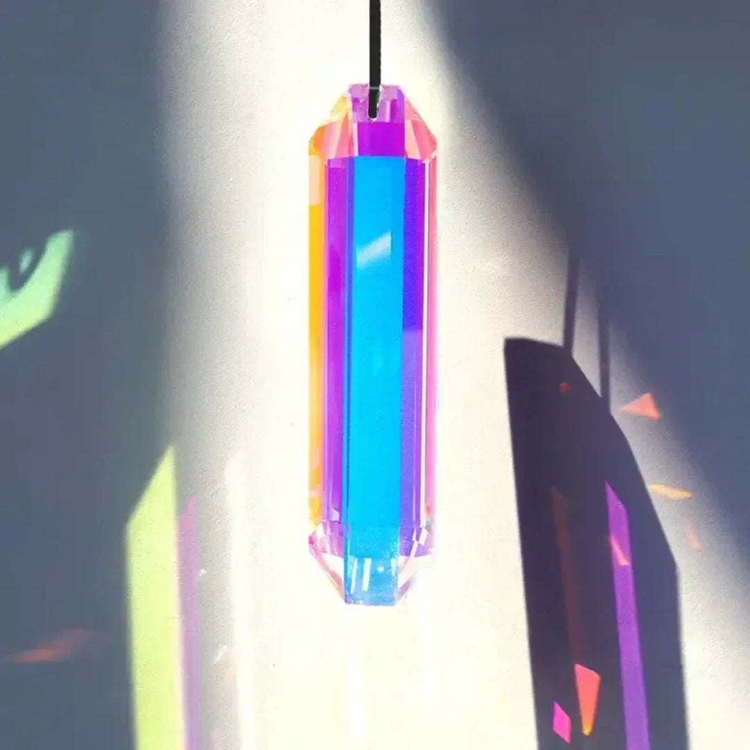 Ensemble de pendentifs en cristal Lichtara | 2 pièces de prisme arc-en-ciel pour fenêtres et jardin | Décoration pour la maison et l'extérieur
