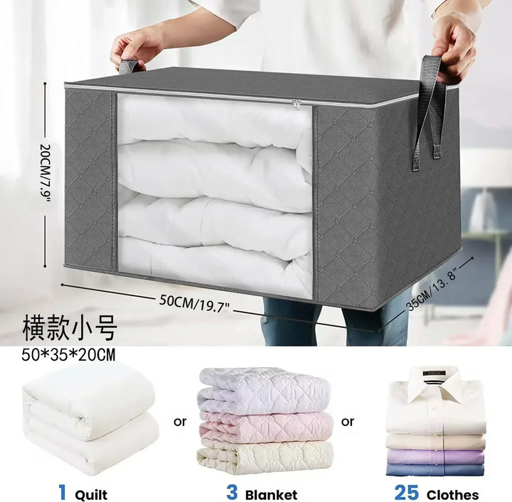 OrdiSpace Sac de rangement vêtements | Pliable & Grand volume | Idéal pour couvertures & organisation de placard