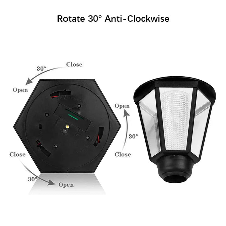 Lampe de jardin solaire Solara | Design hexagonal | Blanc chaud & froid | Durée d'éclairage de 8h | Résistante aux intempéries