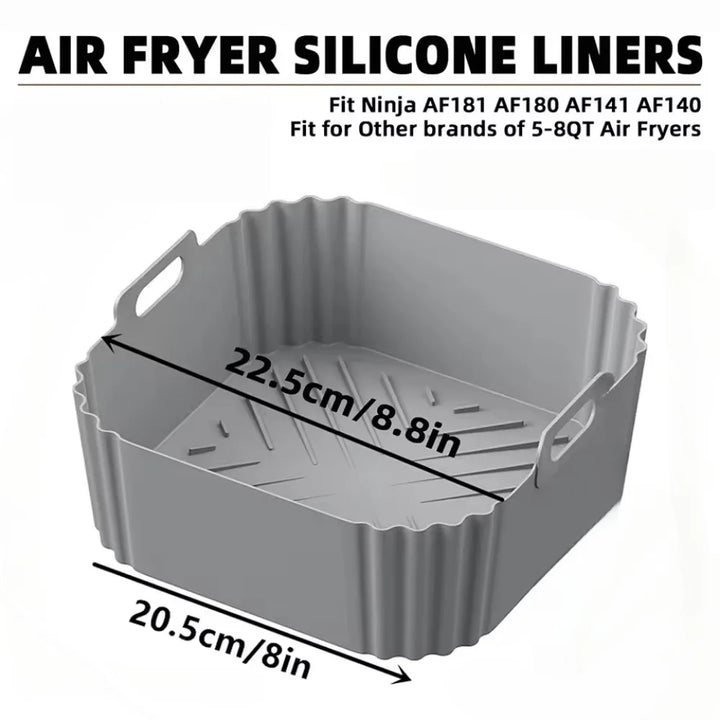 CrispEase | Insert en silicone pour friteuses à air chaud | Réutilisable & Antiadhésif | Ø 22,5 cm | Pour modèles de 5 à 8 QT