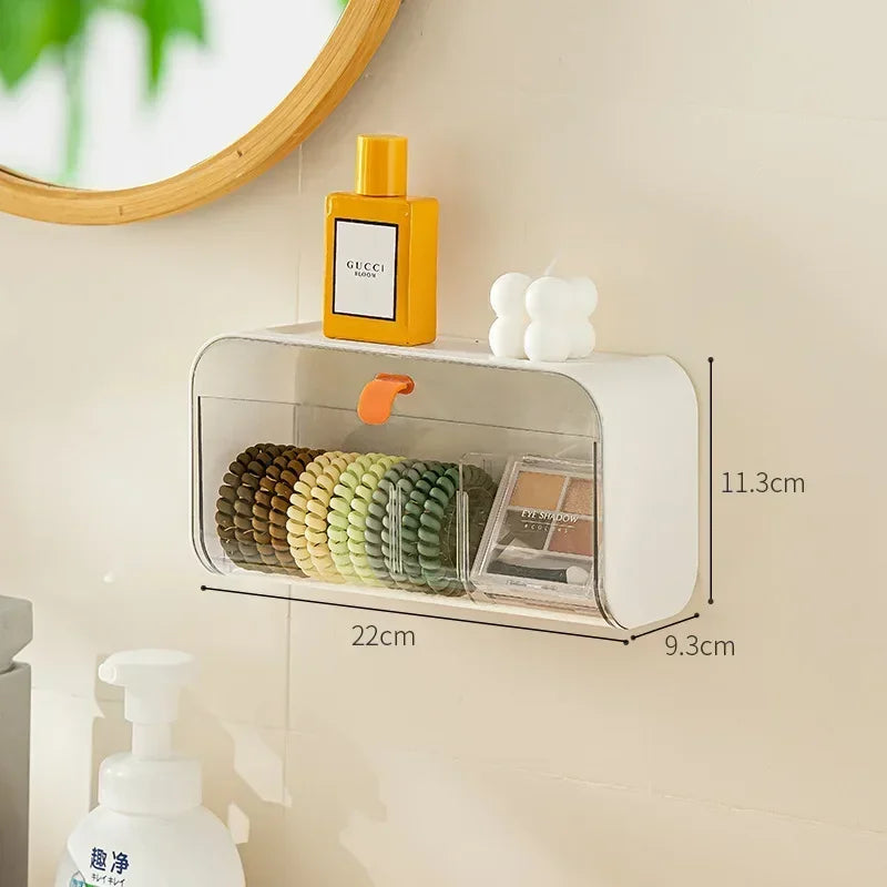 KlarStil Boîte de Rangement pour Toilettes | Montage Mural | Résistante à la Poussière & Autocollante | Organisateur de Maquillage & Bijoux
