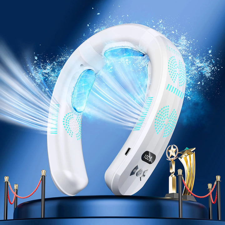 ClimaHalo Climatisation Portable pour le Cou 2025 | Refroidissement, Ventilation & Chauffage 3-en-1 | Rechargeable par USB | Batterie de 6000mAh | Pour l'Été & l'Hiver