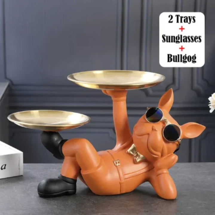 Figurine décorative Bulldog Bravetto UrbanBulldog | Sculpture de Bulldog cool en résine | 33×19,5×20 cm | Accessoire de maison & idée cadeau pour les amoureux des chiens