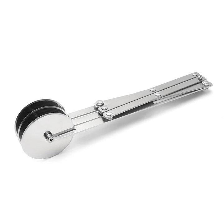 SlicePro™ Couteau à pâte en acier inoxydable | Pliable & Réglable | 3 à 7 Roues | Portionnement parfait pour Pizza, Pâtisseries & Pâtes