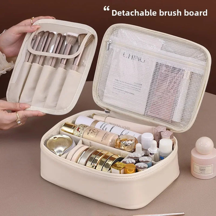 VELINIA Trousse de maquillage pour femmes | Grande capacité | Résistante à l'eau & Luxueuse | Cuir PU