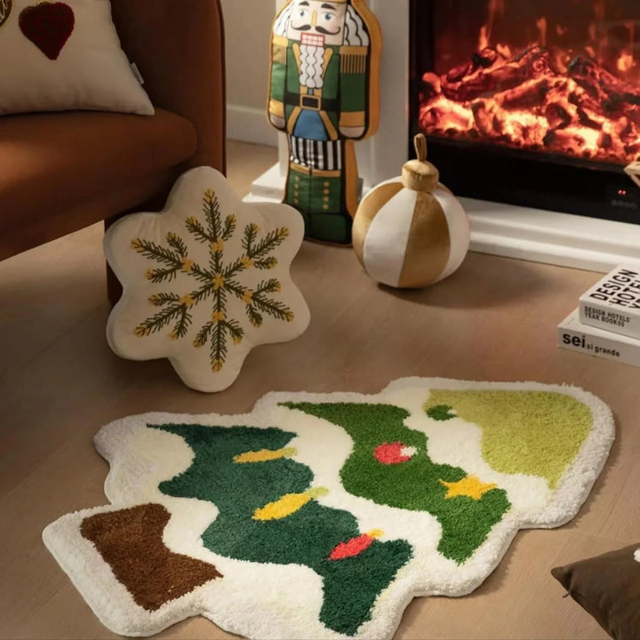 Tapis de Noël NordyPine | Antidérapant & Doux | Parfait pour la Salle de Bain, le Couloir & la Chambre | Décoration festive pour la Nouvelle Année