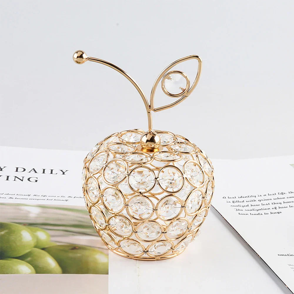 Crystavina Figurine de Fruits en Cristal | Figurine en Verre Artisanale | Cristal Blanc | Symbole de Chance et de Prospérité
