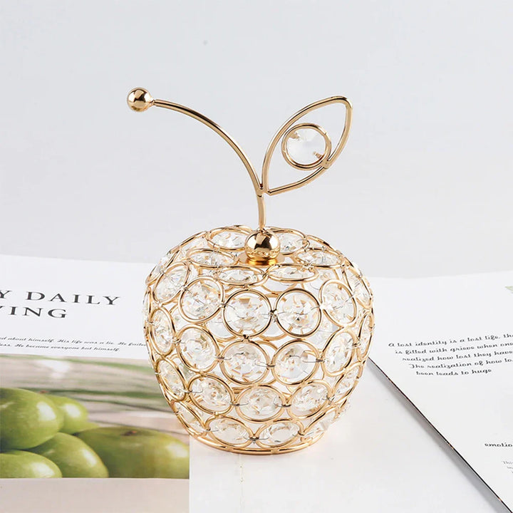 Crystavina Figurine de Fruits en Cristal | Figurine en Verre Artisanale | Cristal Blanc | Symbole de Chance et de Prospérité