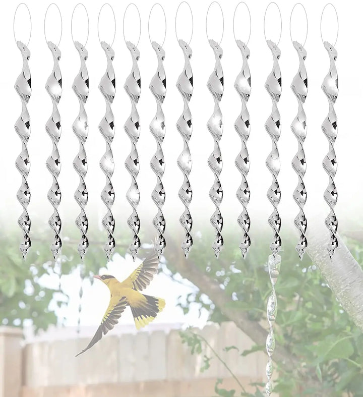 Tiges effaroucheuses BirdGuard Reflect 12 pièces | 30 cm | Décoration de jardin réfléchissante | Repousse les oiseaux & protège les fruits, légumes & plates-bandes