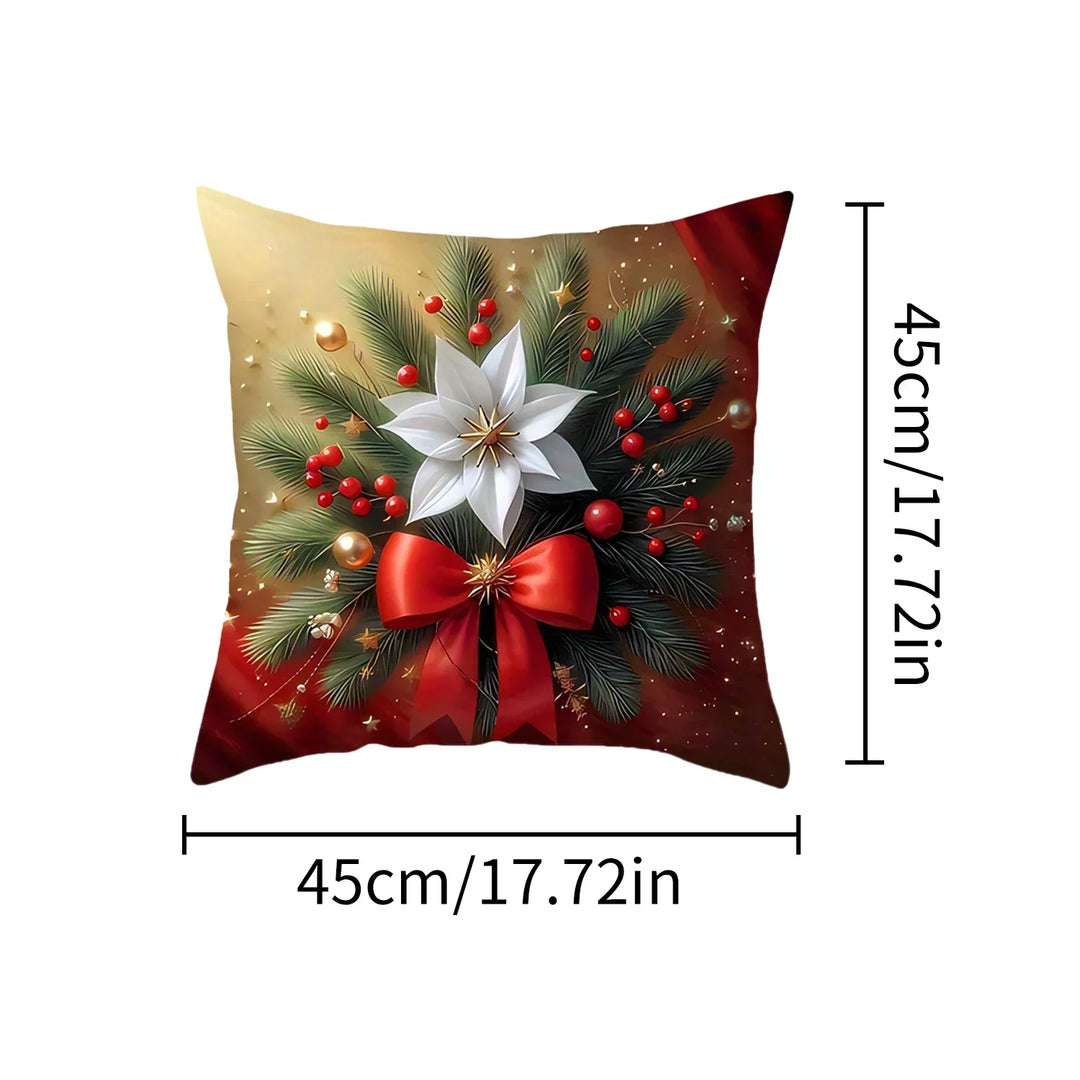 Housse de coussin de Noël Lunavia | Impression 2D | Design Père Noël | 45×45 cm | Décoration de Noël festive & idée cadeau