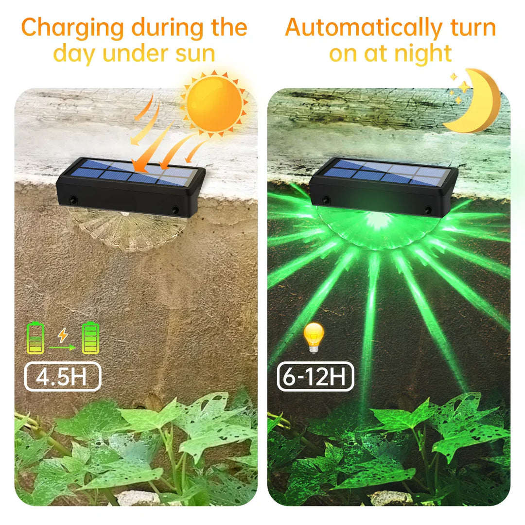 Lampes solaires à LED Lumora Step | Changement de couleur ou blanc chaud | Résistantes aux intempéries IP44 | Pour escaliers, clôtures et terrasses
