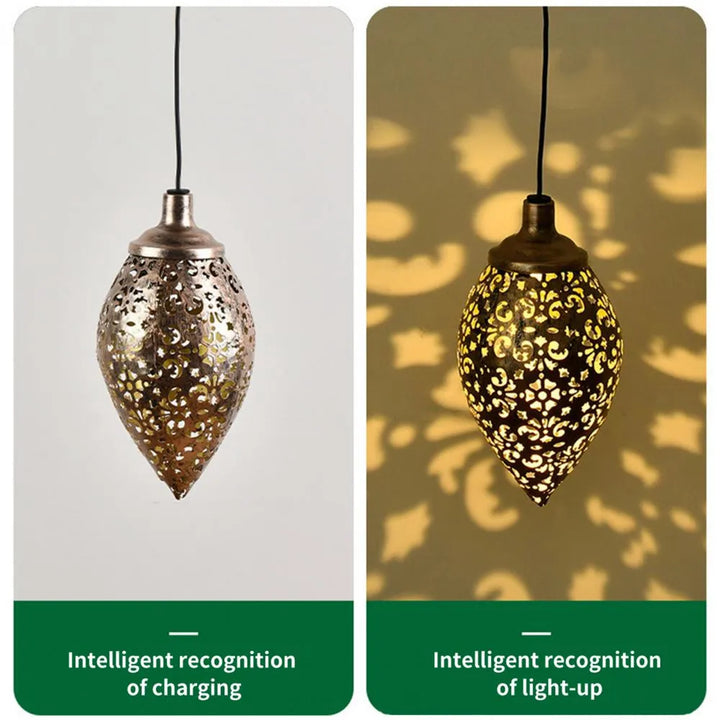 Lumivis SolArt Lampe de jardin solaire en forme de goutte | Étanche & effet de projection | Métal | Pour balcon, terrasse & extérieur