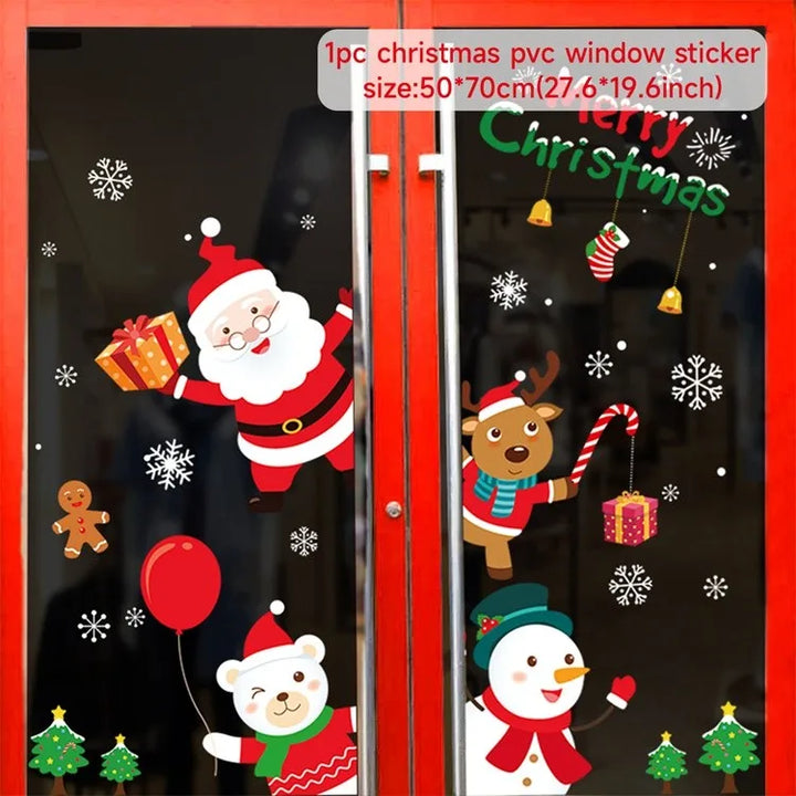 Autocollants de fenêtre de Noël Festivia | Décoration murale et de fenêtre « Joyeux Noël » | Autocollants de Noël amovibles pour la maison | Idées de décoration et de cadeau 2024–2025