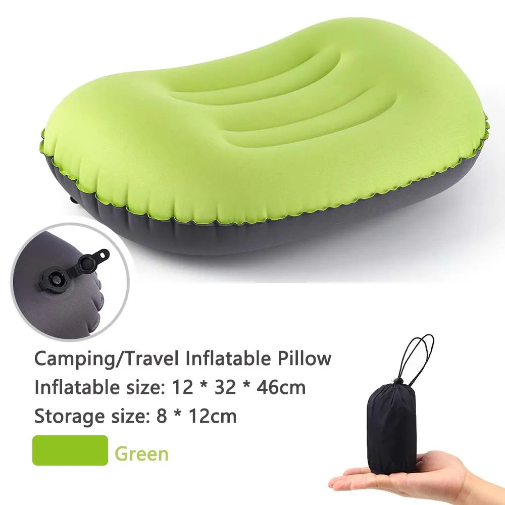 AirNest Coussin de Camping Gonflable | Compressible & Pliable | Support de Cou pour Camping, Randonnée & Voyage