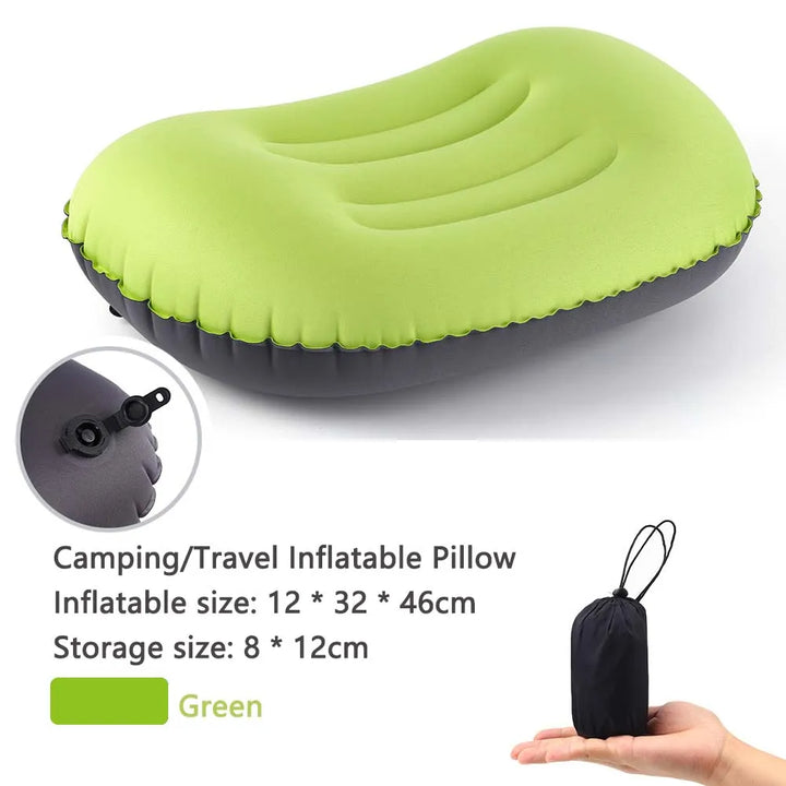 AirNest Coussin de Camping Gonflable | Compressible & Pliable | Support de Cou pour Camping, Randonnée & Voyage