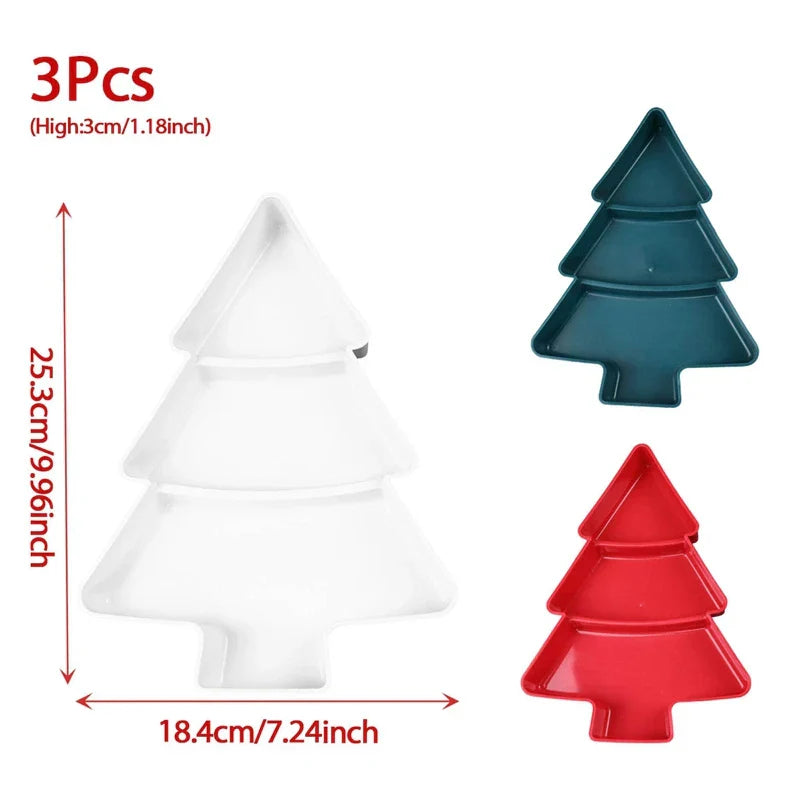 Festivo TreePlate | Plat de fruits en forme de sapin de Noël | Plat de service festif | Décoration de table et de fête pour Noël et le Nouvel An